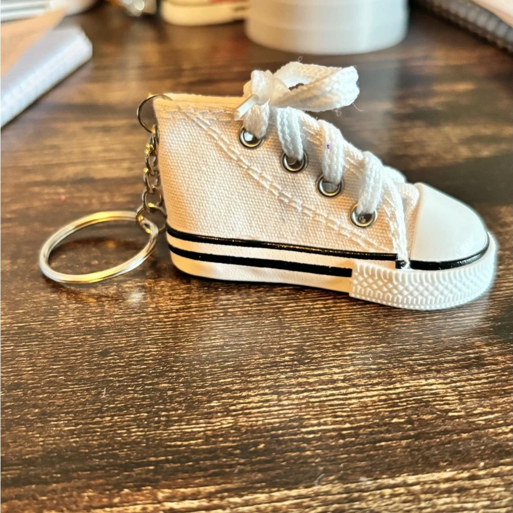 White High Top Sneaker Keychain
